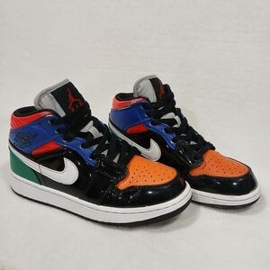 Nike Womens Air Jordan 1 SE CV5276-001 Multi Patent Basketball Sneakers Size 5.5